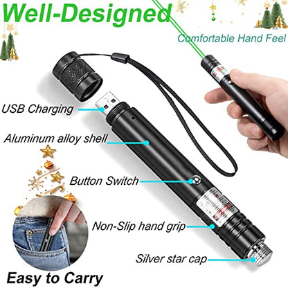 Green Laser Pointer High Power Rechargeable Lazer Pointer High Power Laser | Lazer Pointer High Power Laser Pointer Green Powerful Laser Pointer for Presentations, Outdoor, Geese Deterrent Lazer Green