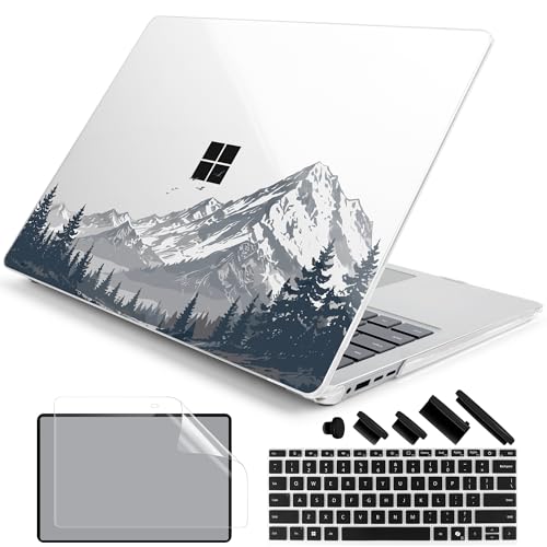 Batianda Mountain Escape Case for Microsoft Surface Laptop 15 inch | Fits Surface Laptop for Business 8th Edition 2026 & Surface Laptop 7 15" 2024, 4-in-1 Bundle, Slim Hard Shell, Precision Fit - color: Misty Mountain