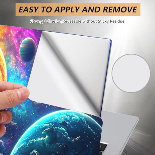 Laptop Skin Sticker for 12.1”-15.6“ Laptops (Fits 13”, 13.3”, 14”, 15”, 15.4”) | Protective Universal Reusable Vinyl Art Decal Cover | Waterproof & Scratch-Resistant-Colorful Planets Stars in Space - color: Colorful planets stars in space