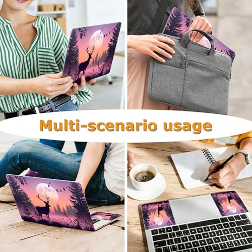 Universal Laptop Skin Sticker with 2 Wrist Pad Decals, 3-Piece Removable Vinyl Laptop Cover, Dree at Sunset Waterproof Anti-Scratch, Easy-Trim Fit for 13.3" 14" 15.6" Laptops - color: Dree at Sunset