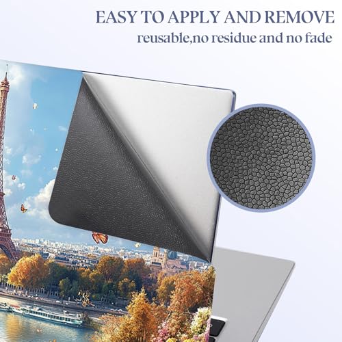 Universal Laptop Skin Sticker Decal,15.6 Inch Laptop Vinyl Cover for 13" 14" 15.6" Laptop,Scratch-Resistant Waterproof Protector Wrap,Reusable with Wrist Pads,Paris Eiffel Tower Garden - color: Paris Eiffel Tower Garden