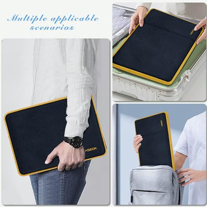 Hseok Laptop Case 13.3 14 inch Sleeve, Rainproof & Shockproof Carrying Case Compatible with MacBook Pro/Neo 14 M5/M4/M3/M2/M1,13.3 MacBook Air/Pro,XPS 14 and Most 13"-14" Notebook Tablet,Bk-Yellow - color: Black-yellow