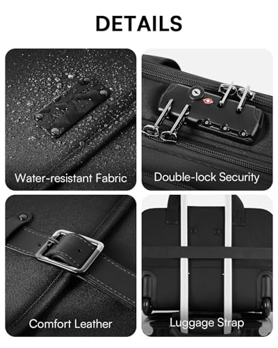 Rolling Laptop Bag, Briefcase for Men and Women, 16 Inch Computer Bag with Wheels Underseat Carry on Luggage, Laptop Briefcase Case for Work, Travel, College Teacher, Mobile Office Bag, Black - color: Black