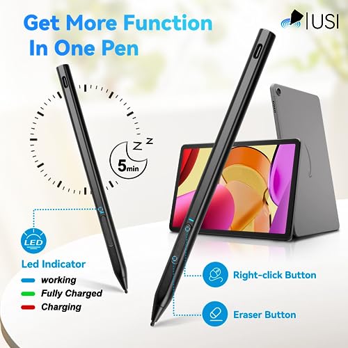 Fire Max 11 Stylus Pen,USI 2.0 Stylus Pencil for Amazon Fire Max | For Max 11 Tablet & Fire HD 10 (13th Gen, 2023 release),Palm Rejetion 4096 Pressure and Rechargeable Amazon Pen - color: Black