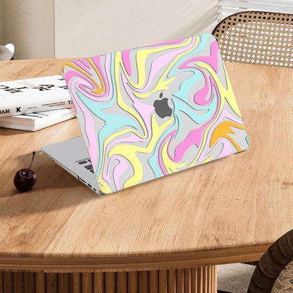 iCasso Compatible with MacBook Air 13 inch Case (Release 2010-2017 Older Version), Hard Shell Plastic Protective Case & Keyboard Cover Only for MacBook Air 13 Model A1369/A1466, Colorful Fluid - color: Colorful Fluid