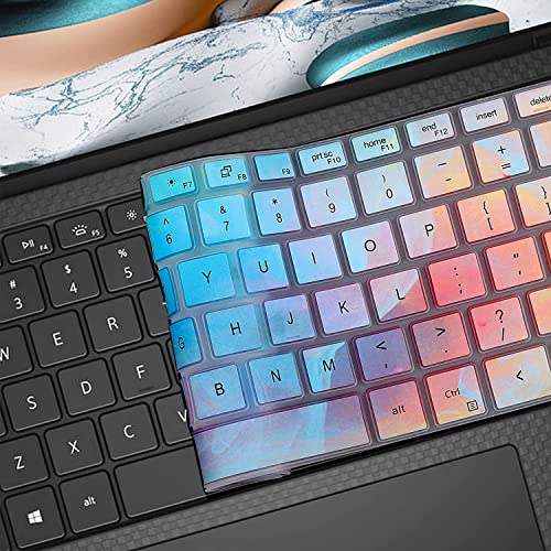 Colorful Keyboard Cover for Dell XPS 15 9500 9510 9520 9530 15.6 Inch & XPS 17 9720 9700 9710 9730 17 Inch & DELL Precision 5770 5570 5760 5560 15.6" 17.3" (NOT FIT XPS 13 14 16 inch) - color: Colorful