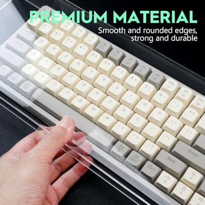 Acrylic Keyboard Cover, Clear Keyboard Dust Cover for Desktop Anti-Cat Protector Lid Waterproof Protective Case (18.5x5.9x1.8 Inches)