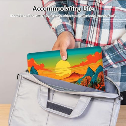 Universal Laptop Skin Sticker with 2 Wrist Pad Skins, Waterproof Scratch Resistant Vinyl Laptop Cover Decal, Cut to Fit for 11–15.6 Inch MacBook HP Dell Lenovo, Colorful Clouds Mountains - color: Colorful Clouds Mountains