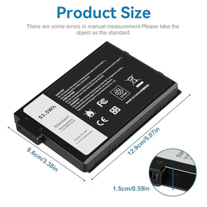 Futurebatt XVJNP Laptop Battery Replacement for Dell Latitude 5430 7330 Rugged Latitude Series P148G P148G001 P149G P149G001 6JRCP 06JRCP M0TN3 0M0TN3 KD1CT 451-BCWQ - size: XVJNP 6.26×3.62×1.26 in