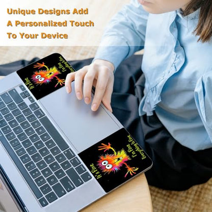 Universal Laptop Skin Sticker with 2 Wrist Pad Decals, 3-Piece Removable Vinyl Laptop Cover, Cute Monster Waterproof Anti-Scratch, Easy-Trim Fit for 13.3" 14" 15.6" Laptops - color: Cute Monster