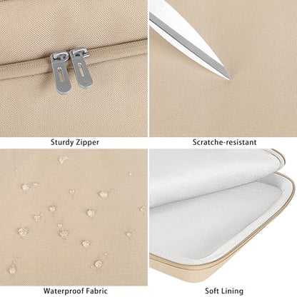 DOMISO 360 Protective Laptop Sleeve 15.6 inch Laptop Case with Handle Laptop Carrying Case for 15 inch MacBook Air/Pro Laptop Case 15.6 inch Compatible with MacBook Air 15 inch M3 2024,Beige - color: Beige, size: 15-15.6 inch