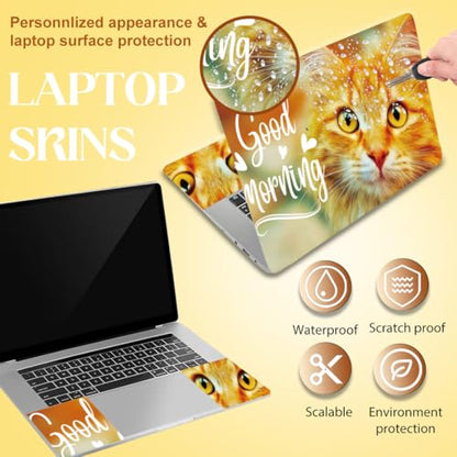 SUPERDANT Laptop Skin Sticker Cat Laptop Decals Personalized Universal Notebook Computer Wrap Vinyl Skin Stickers Cover Art Decal Removable 12-15.6 Inch Waterproof Scratch-Resistant Gifts - style: Cat