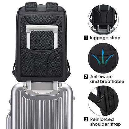 BANGE Business Smart Backpack Waterproof fit 15.6 Inch Laptop Backpack with USB Charging Port,Travel Durable Backpack - color: Green
