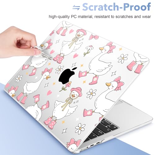 May Chen for MacBook Air 15 inch Case M5 M4 M3 M2 2026 2024-2023, Model A3448 A3241 A3114 A2941, Closes Seamlessly Hard Shell Laptop Cover with Keyboard Cover, Cute Goose Spring - color: Cute Goose Spring