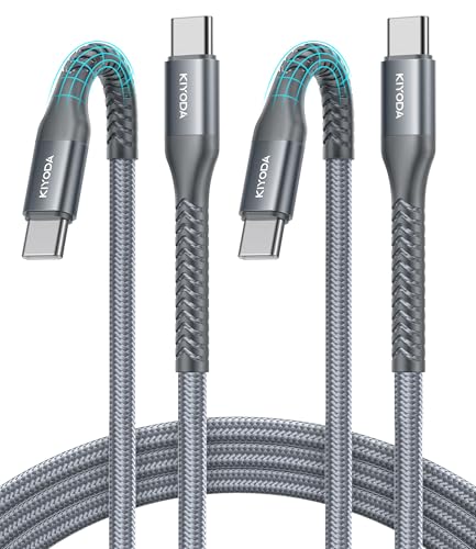 USB C to C Cable 60W Fast Charging 6FT, USB C to USB C Cable for CarPlay | 2Pack Super Durable USB Type C iPhone Charger USBC Cord for iPhone 17/16/15/Pro Max, Samsung Galaxy S26 and More-Upgraded - color: Grey, size: 6FT, style: USB C to USB C