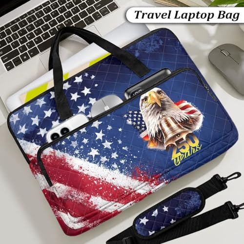 Laptop Sleeve, Laptop Cover with Adjustable Strap Computer Bag Tablet Notebook Sleeves Handbag Messenger Briefcase - color: Us 250 Years Print