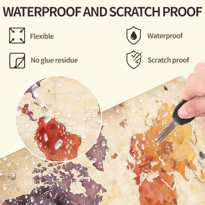 3Pcs Map Laptop Skin Sticker Universal Removable Vinyl Stickers Fits for 12.1 13 14 15.6 16 Inch Waterproof Notebook Decal Cover Gift - style: map