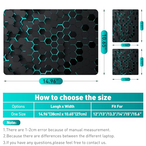 12.1-15.6 Inch Laptop Skin Decal, Universal Reusable Vinyl Laptop Cover Sticker, Waterproof Art Decal Protector in Black Honeycomb - color: Black Honeycomb