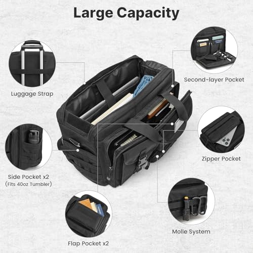 G4Free 17.3 Inch Laptop Messenger Bag for Men, 3-in-1 Backpack for Travel Work Weekender, Large Tactical Shoulder Bag - color: Black