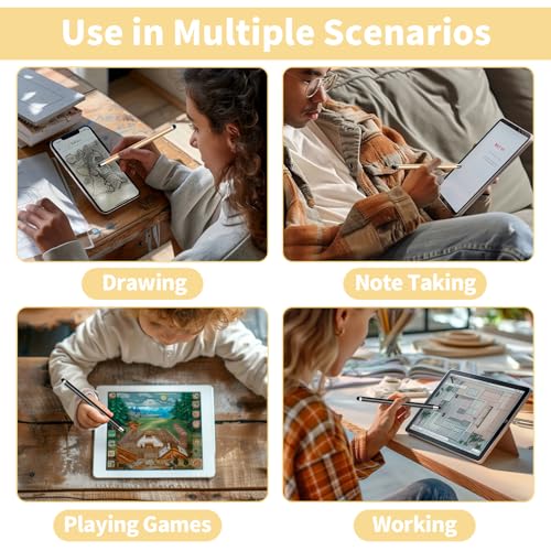 Stylus(10 PCS),Stylus Pen for Touchscreen,High Sensitivity & Precision | Universal Stylus,2-in-1 Rubber Tip,Touch Screens of iPhone/iPad/Android Tablets（Gold & Black） - color: 5PCS Gold & 5PCS Black