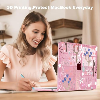Teryeefi Case for M4 MacBook Air 13.6 inch 2025 2024 2022 Fit Model A3240/A3113/A2681, Laptop Hard Shell with Keyboard Cover Trackpad Film for MacBook Air 13 inch M4 M3 M2, Cute Plants W125 - color: Cute Plants W125