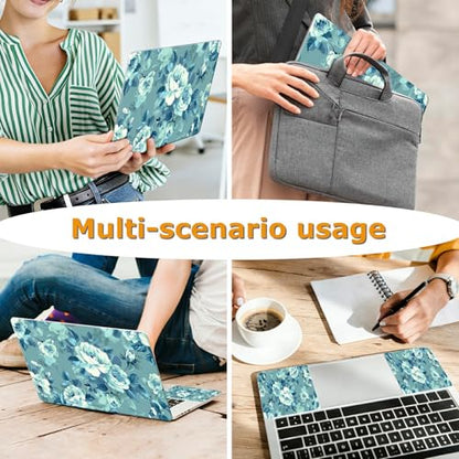 Universal Laptop Skin Sticker with 2 Wrist Pad Decals, 3-Piece Removable Vinyl Laptop Cover, Bright Flowers Waterproof Anti-Scratch, Easy-Trim Fit for 13.3" 14" 15.6" Laptops - color: Bright Flowers