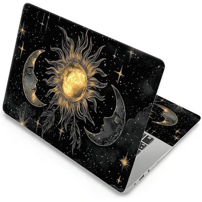 Universal Laptop Skin, DIY Cut-to-Fit Vinyl Cover Compatible with HP, Dell, Lenovo, Mac (13.3" to 15.6"), Anti-Scratch, No Residue & Bubble-Free Protective Decal Sticker, Celestial Sun Moon - color: Celestial Sun Moon