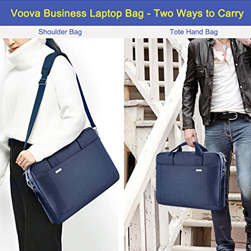 Voova 17.3-17 Inch Laptop Bag, Computer Bag, MacBook Bag, Blue | Expandable splash-proof 17.3-inch laptop messenger bag with removable strap; fits MacBook, HP, Dell, Lenovo and Asus - color: Blue, size: 17-17.3 Inch