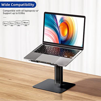 BESIGN LSX6N Laptop Stand, Ergonomic Adjustable Notebook Riser, Computer Holder, Laptop Mount Compatible with 10-15.6" Laptops, Black - color: Black, size: Sit Work(H5.90-9.44in)