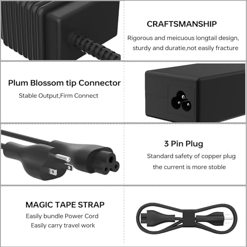 45W 19.5V 2.31A 741727-001 Laptop Charger Compatible with HP is 13252 213349-009 Pavilion 15 Notebook 740015-003 741553-850 HSTNN-DA40 TPN-LA15 Blue Tip Smart AC Power Adapter