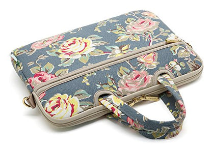 Blue Water Hyacinth Patten water resistant Laptop Shoulder Messenger Bag Case Sleeve for 14 Inch 14.1 Inch Laptop,Laptop Briefcase - color: Water Hyacinth, size: 14-14.1 Inch
