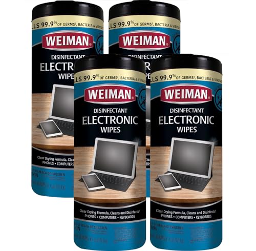 Weiman Electronic Screen Cleaner Wipes - 4 Pack Clean Your Laptop, Computer, TV, and All Electronic Equipment - Electronic Wipes - 30 Count - size: 30 Count (Pack of 4)