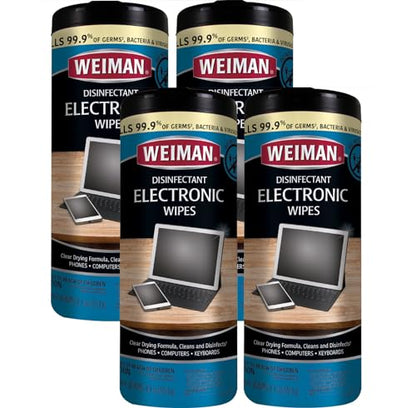Weiman Electronic Screen Cleaner Wipes - 4 Pack Clean Your Laptop, Computer, TV, and All Electronic Equipment - Electronic Wipes - 30 Count - size: 30 Count (Pack of 4)
