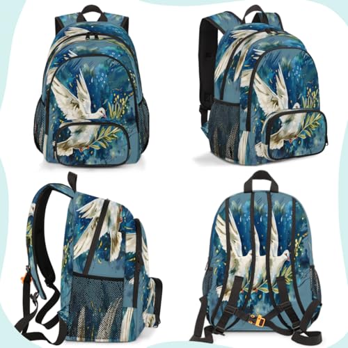 Bird Laptop Backpack for Women Men, 18.3 Inch Travel Work Backpacks, Pigeon Waterproof Computer Casual Daypack Nurse Teacher Bags - color: Multicolor 16