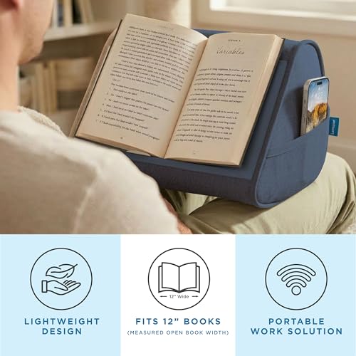 LAPGEAR Book Pillow - Denim Blue, Fits 6" x 9" Books - color: Denim Blue