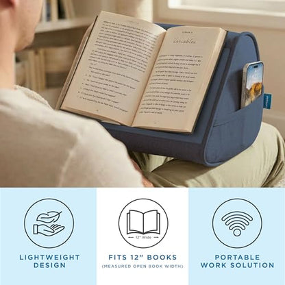 LAPGEAR Book Pillow - Denim Blue, Fits 6" x 9" Books - color: Denim Blue