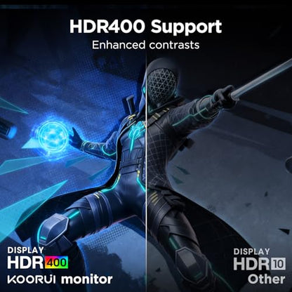 KOORUI 34 Inch Ultrawide Curved WQHD Gaming Monitor, 180Hz 1000R 1ms | 3440×1440p HDR400, 95% DCI-P3, PIP/PBP, FreeSync Premium, height-adjustable stand, gaming and multitasking - size: 34"/WQHD/1000R/HDR400
