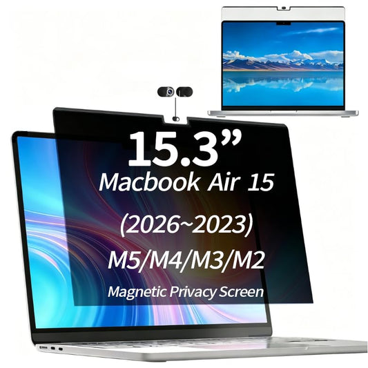 for MacBook Air 15 / 15.3 Inch Privacy Screen (2026-2023, M5/M4/M3/M2) Magnetic Removable, 30° Anti-Spy Filter, Anti-Glare, Snap-On Laptop Screen Protector(Macbook Air 15/ 15.3 (2026-2023, M5/M4/M3/M2)) - size: Air 15/ 15.3 (2025-2022, M5/M4/M3/M2)