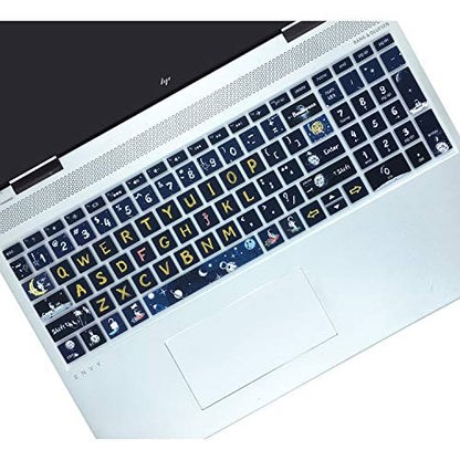 Keyboard Cover for HP Envy x360 15.6''Series/Pavilion 15/ Pavilion x360 15.6” Series/Envy 17 17.3" Series/HP Laptop 15t 17t 17-ca0011nr 17-by0040nr, Space Man - color: Space Man