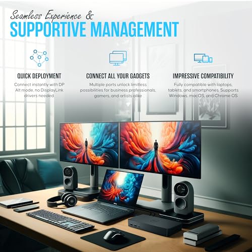 WD22TB4 Dell Thunderbolt 4 Dock, 40Gbps Docking Station USB-C USB-A | 13-Port Thunderbolt 4 Dock with 40Gbps Speed, 130W Power Delivery, 4K Multi-Monitor Support & Gigabit Ethernet