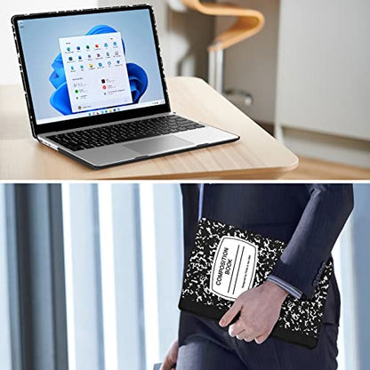 Fintie Case for 12.4 inch Microsoft Surface Laptop Go 3/2/1 2023/2022/2020 | Model: 2013 1943, Snap On Hard Shell Cover, Composition Book - color: composition book