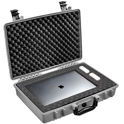 Eylar Medium 20" Protective Hard Case for Laptops, Cameras, Tools, and Equipment with IP67 Waterproof, Shock Resistant, and Customizable Foam Inserts (Gray) - color: Gray