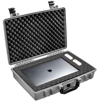 Eylar Medium 20" Protective Hard Case for Laptops, Cameras, Tools, and Equipment with IP67 Waterproof, Shock Resistant, and Customizable Foam Inserts (Gray) - color: Gray