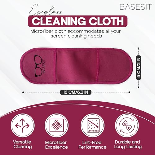Finger Grip Eyeglass Cleaner (4 Pack) – Premium Microfiber Glasses Cleaning Cloth for Eyeglasses, Sunglasses, Phone Screen & Camera Lens (Rose/Green) - color: Rose/Green