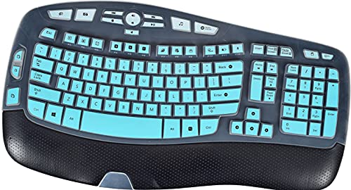 Keyboard Cover for Logitech K350 MK550 MK570, Keyboard Skin for Logitech K350 MK550 MK570 Wireless Wave Keyboards Covers Protector Accessories, Ombre Mint Green - color: Ombre Mint