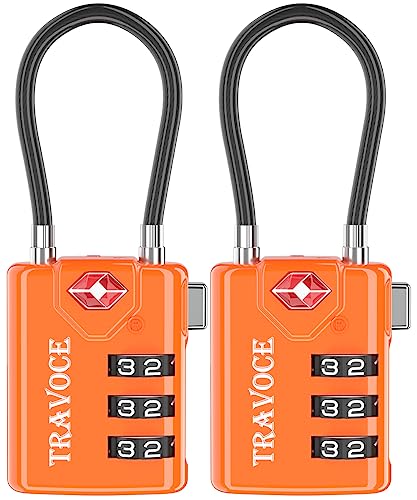 TSA Approved Luggage Locks, Travel Locks Which Also Work Great as Gym Locks, Toolbox Lock, Backpack and More, Orange 2 Pack - color: Orange 2 Pack