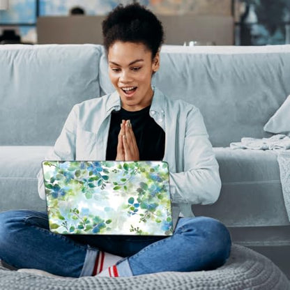 SUPERDANT Laptop Skin Sticker Watercolor Leaves Laptop Decals Personalized Universal Notebook Computer Wrap Vinyl Skin Stickers Cover Art Decal Removable 12-15.6 in Waterproof Scratch-Resistant Gifts - style: Flowers and Grasses