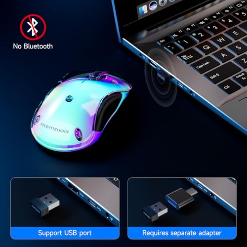 memzuoix 2.4G Aesthetic Wireless Mouse - Customizable Covers & LED Mood Lighting - Rechargeable Ergonomic Design, 5 Buttons, 1200 DPI for Office, Laptop, Mac - White - color: White