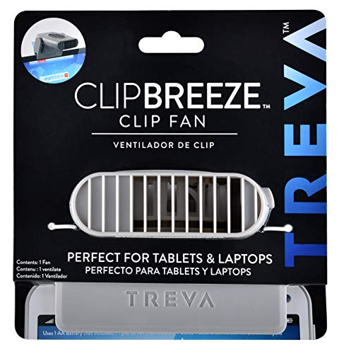 Mini Clip On Fan - Tiny Personal Fan Clips Onto Cell Phones, Tablets, Laptop Computers – Cordless, Battery Operated - Portable Cooling For Travel, Bed, Camping, Beach, Outdoors, Gray