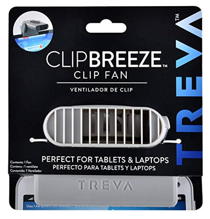 Mini Clip On Fan - Tiny Personal Fan Clips Onto Cell Phones, Tablets, Laptop Computers – Cordless, Battery Operated - Portable Cooling For Travel, Bed, Camping, Beach, Outdoors, Gray